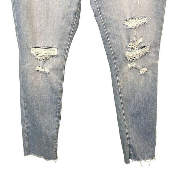 Levi's Women's Blue Stretch Distressed Mid Rise 711 Skinny Ankle Jeans Size 33 - Picture 6 of 8